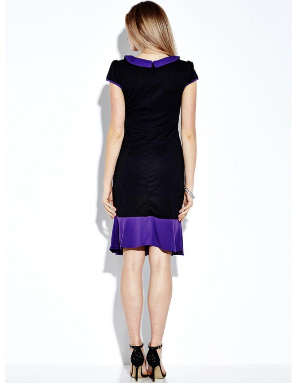 Women Elegant Slim Fishtail Party Dress Short Sleeve